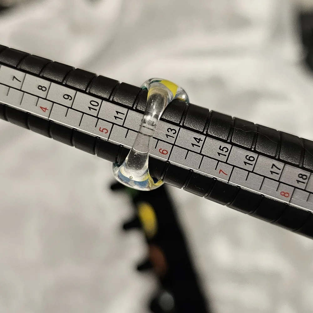 Colorful Glass Look Rings Set - Picture 7 of 12